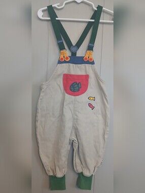 Gymboree Rainbow Tag Boys Newborn Fish Overalls
